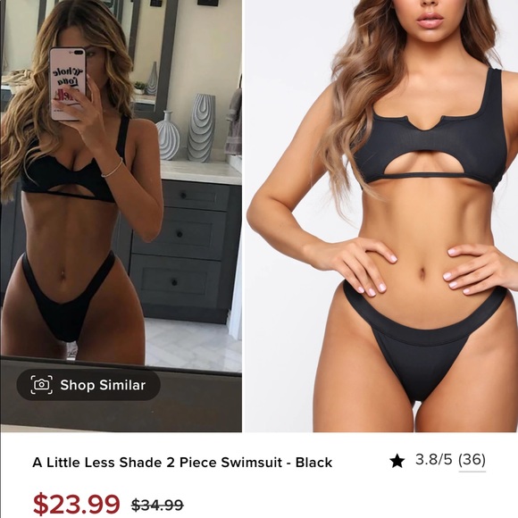 *NWT* Brand New 2 Piece Black Bikini - Picture 3 of 3